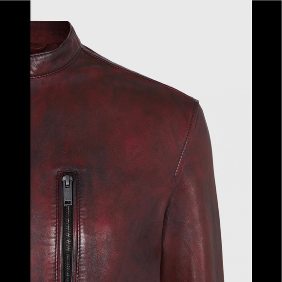 John Varvatos REYES SHEEPSKIN SLIM FIT RACER JACKET IN OXBLOOD. Medium. BNWT - Picture 13 of 14